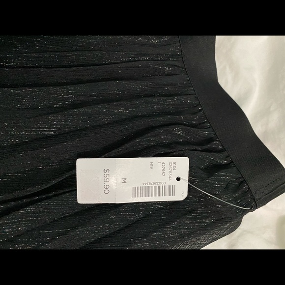 Black Sparkly Midi Skirt NWT M - Picture 2 of 2